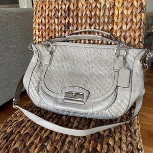 Coach Kristin Woven Leather Round Satchel